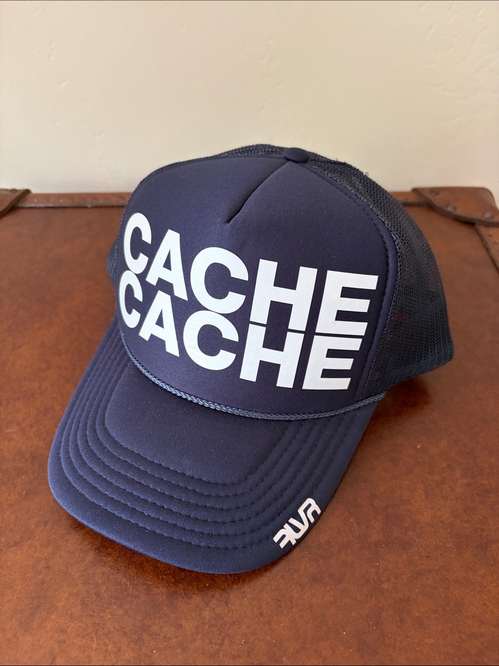 CACHE CACHE Navy Trucker Hat with Bold White Logo